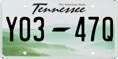 TN license plate Y0347Q