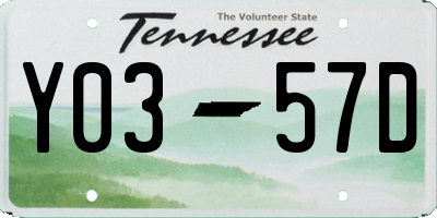 TN license plate Y0357D