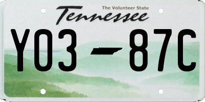 TN license plate Y0387C