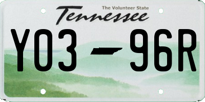 TN license plate Y0396R