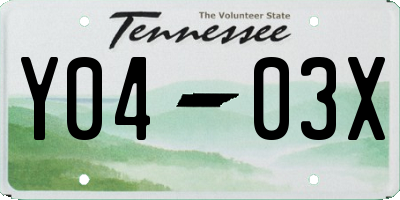 TN license plate Y0403X