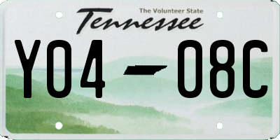 TN license plate Y0408C