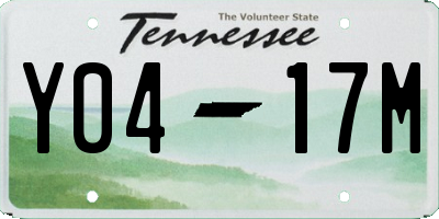 TN license plate Y0417M