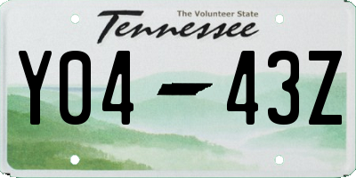 TN license plate Y0443Z