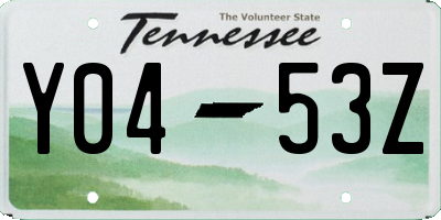TN license plate Y0453Z