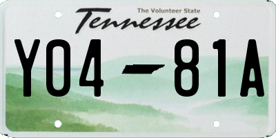 TN license plate Y0481A