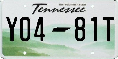 TN license plate Y0481T