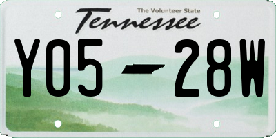 TN license plate Y0528W