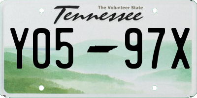 TN license plate Y0597X