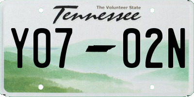TN license plate Y0702N