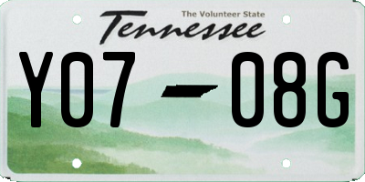 TN license plate Y0708G