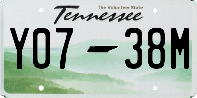 TN license plate Y0738M