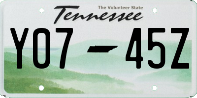 TN license plate Y0745Z