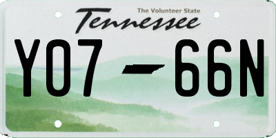 TN license plate Y0766N