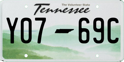 TN license plate Y0769C
