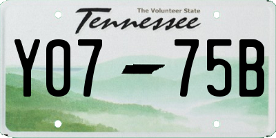 TN license plate Y0775B