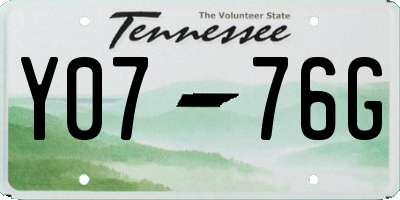 TN license plate Y0776G
