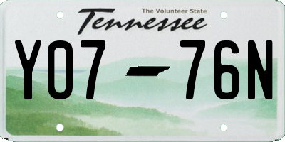 TN license plate Y0776N