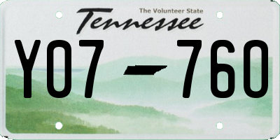 TN license plate Y0776O