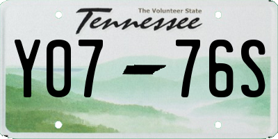 TN license plate Y0776S