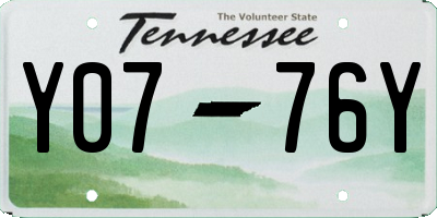 TN license plate Y0776Y