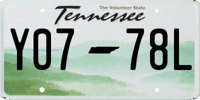 TN license plate Y0778L