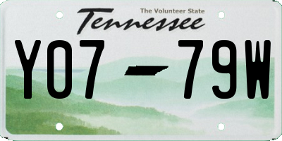 TN license plate Y0779W