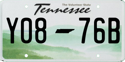 TN license plate Y0876B