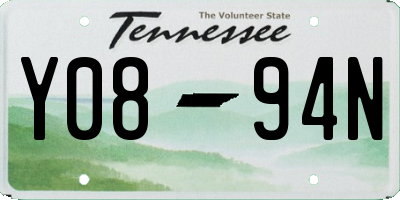 TN license plate Y0894N