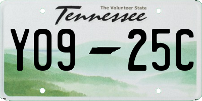 TN license plate Y0925C