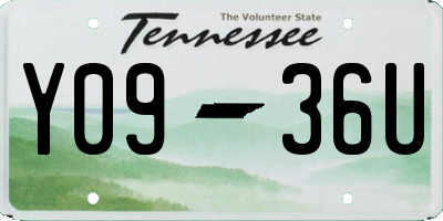 TN license plate Y0936U