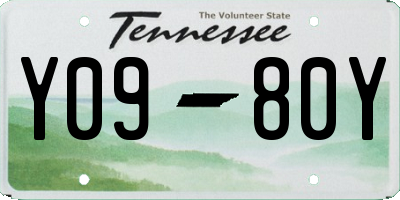 TN license plate Y0980Y