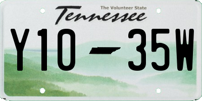 TN license plate Y1035W