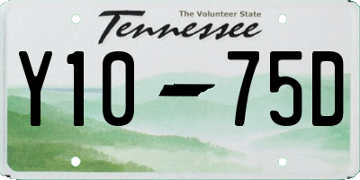 TN license plate Y1075D