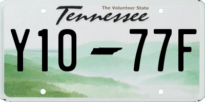 TN license plate Y1077F