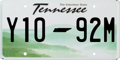 TN license plate Y1092M