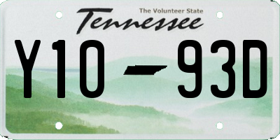 TN license plate Y1093D