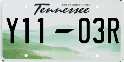 TN license plate Y1103R