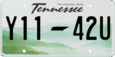 TN license plate Y1142U
