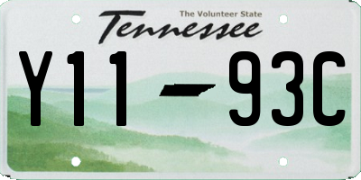 TN license plate Y1193C