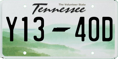 TN license plate Y1340D