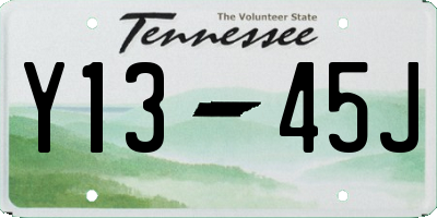 TN license plate Y1345J