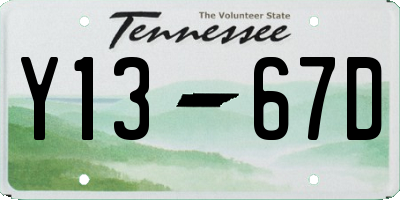 TN license plate Y1367D