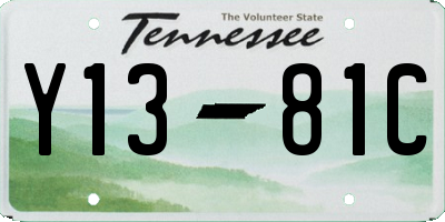 TN license plate Y1381C