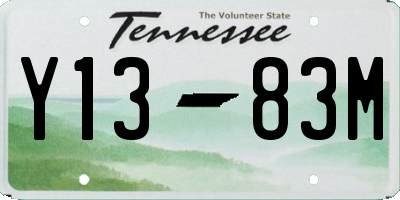TN license plate Y1383M