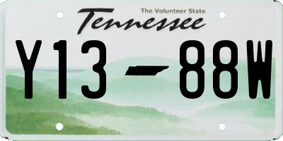 TN license plate Y1388W