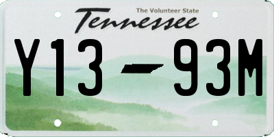 TN license plate Y1393M