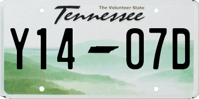 TN license plate Y1407D