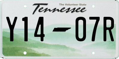 TN license plate Y1407R