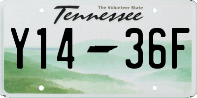 TN license plate Y1436F